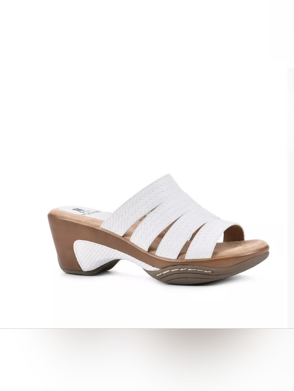 NWT! White Mountain Slip-on Clog Sandal Sz 11M in WHITE Woven.